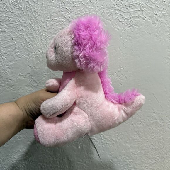 9”  Pink Axolotl Plush Wearing Ripleys Purple Hoody Shirt Stuffed Animal - Picture 2 of 3